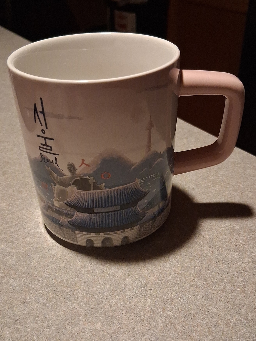Starbucks Seoul Korea City Tour Mug Pink & Blue 12 fl oz